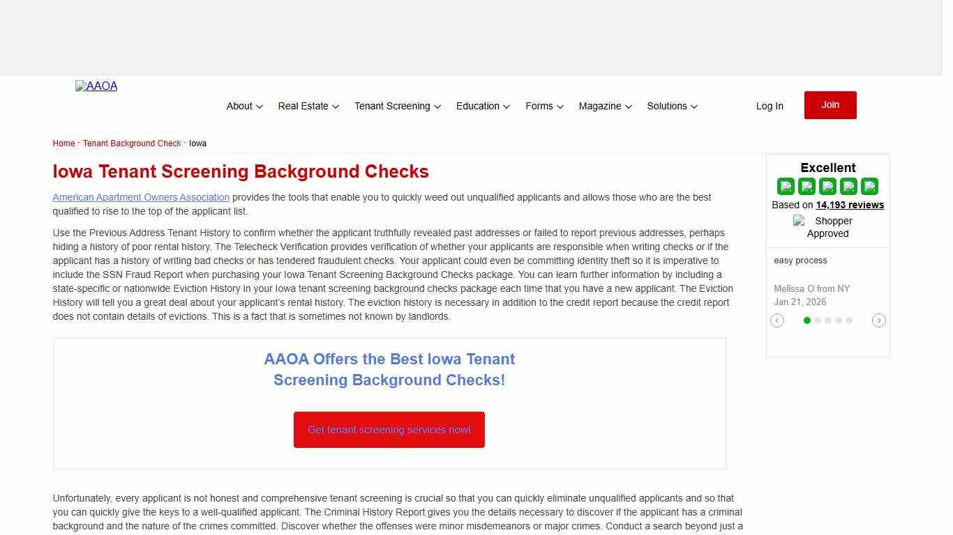 Iowa Tenant Screening Background Checks